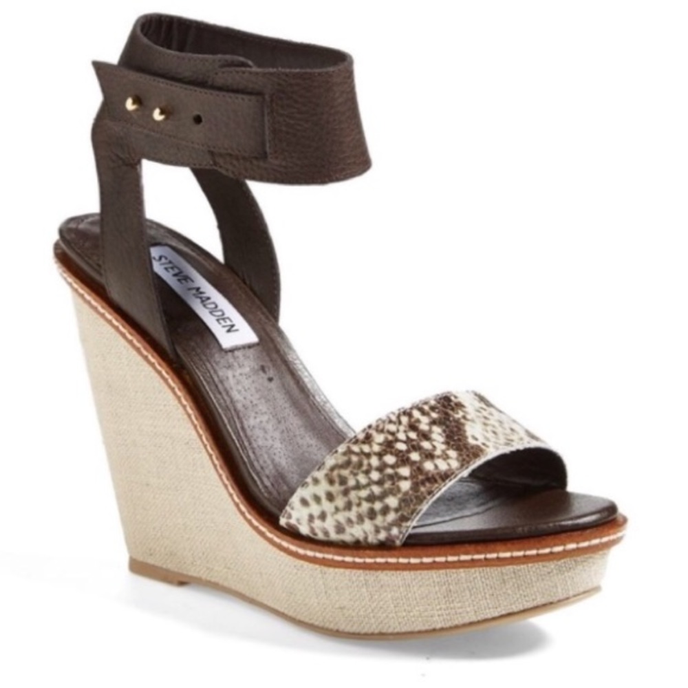 Steve Madden Bevelie brown wedges 7.5